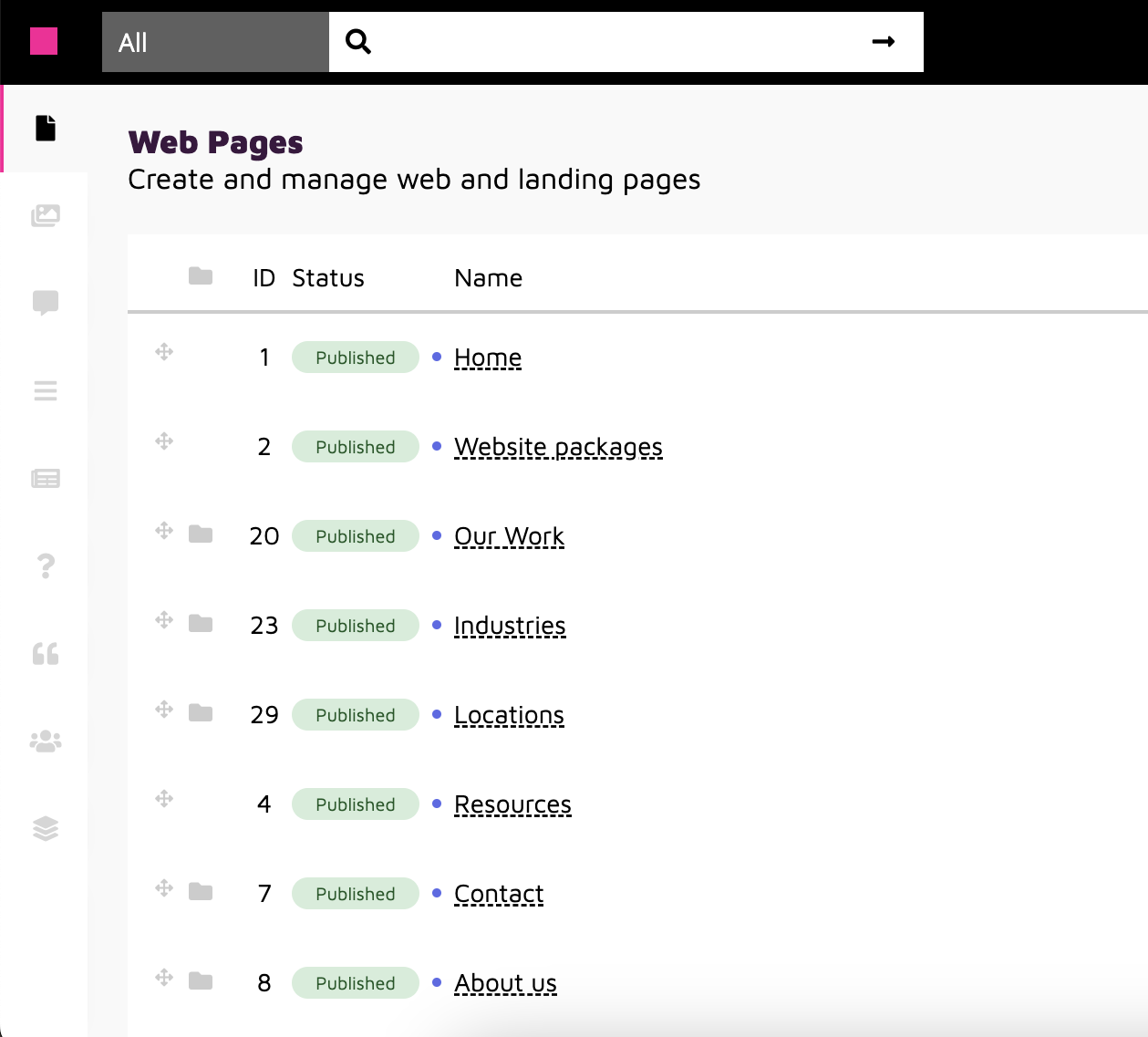 Manage webpages on our CMS.